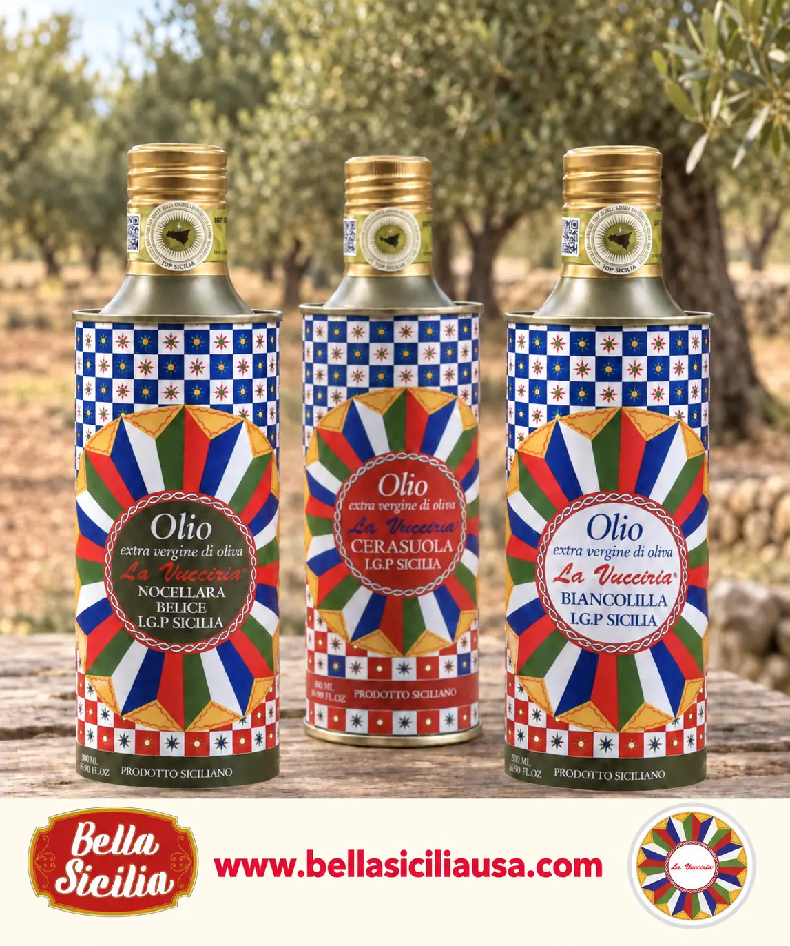 La Vucciria IGP Sicilia single-varietal olive oil tins