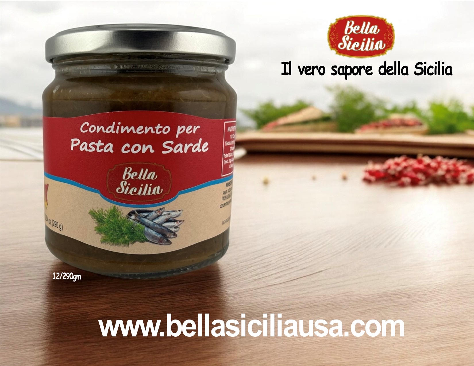 Bella Sicilia pasta con sarde condiment jar